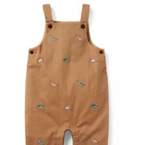 Janie & Jack EMBROIDERED DINOSAUR OVERALL 12-18 Months